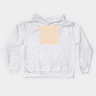 Minimal Abstract Squiggle Grid - Warm Neutrals Kids Hoodie